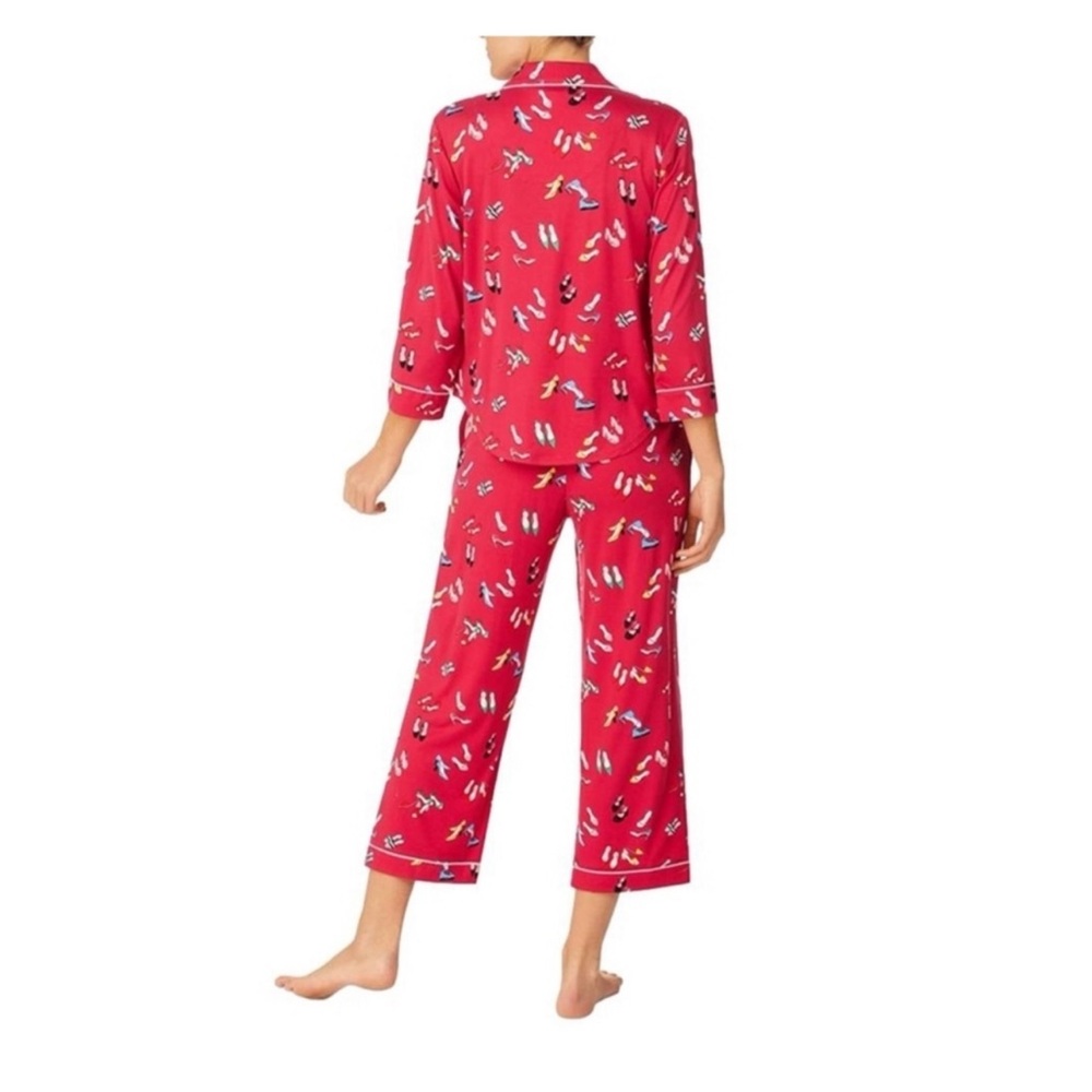 New Kate Spade Pajama Pants Set Red Stylish Shoes Long Sleeve Button Front Large